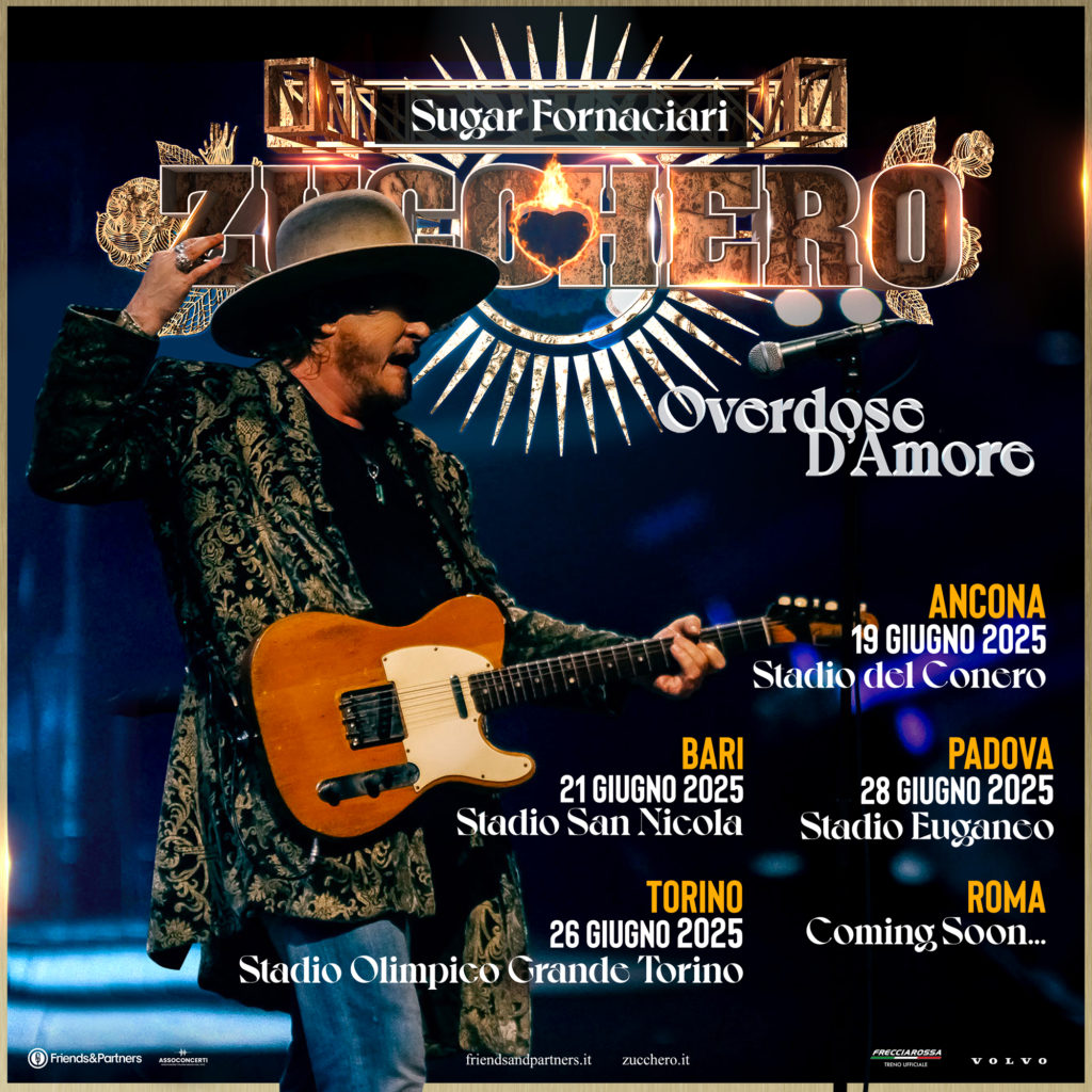 In 2025, ZUCCHERO will return to Italian stadiums with his “Overdose D