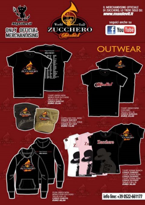 Il merchandise ufficiale di Zucchero