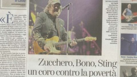 Zucchero, insieme a Bono e a Sting: un coro contro la povertà