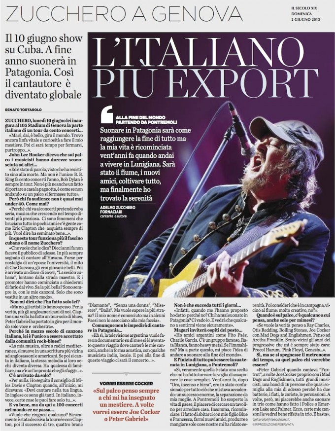 Oggi sul Secolo XIX l'Articolo di Tortarolo