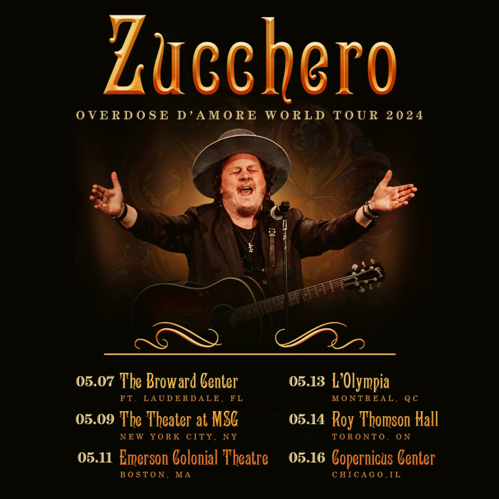 Zucchero è felice di annunciare dei concerti aggiuntivi al suo tour