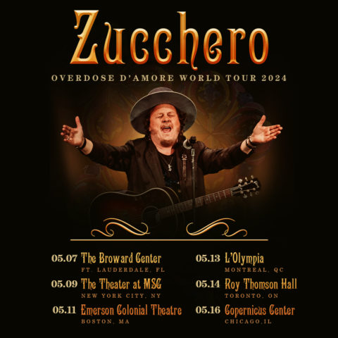 Zucchero è felice di annunciare dei concerti aggiuntivi al suo tour 2024 in Nord America!