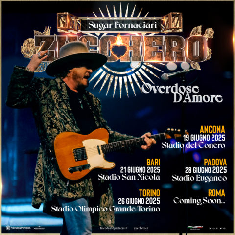 Zucchero nel 2025 torna live in Italia negli stadi con il tour “Overdose D’Amore”